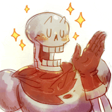 a drawing of a skeleton with the word uau on his face