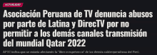 a news article in spanish about the world cup in 2022