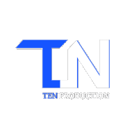 a blue and white tn ten production logo