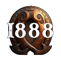 a logo for the year 1888 with a horseshoe and anchor