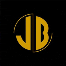 a gold letter jb logo in a circle on a black background