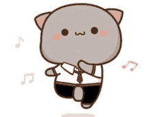 a cartoon cat in a suit and tie is dancing .