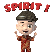 a cartoon character has the word spirit written above him