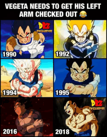 vegeta needs to get his left arm checked out according to dragon ball z exclusive