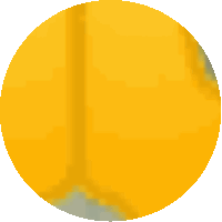 a pixel art of a yellow circle with a gray border