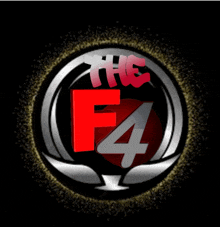 a logo for the f4 with a red letter f in the center