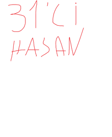 a white background with red writing that says 31 hasan