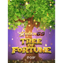 a poster for a game called tree of fortune by pg games