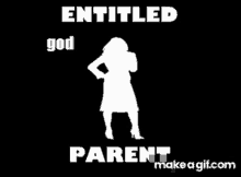 a silhouette of a woman with the words entitled god parent written on it