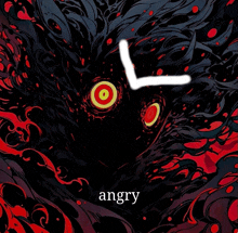 the word angry that is on a red background