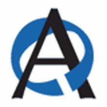 the letter a is in a blue circle with a black circle around it .