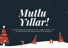 a christmas greeting card that says mutlu yillar on it