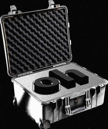 a pelican case with the word on written inside