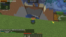 a screenshot of a minecraft game with a grass block in the middle