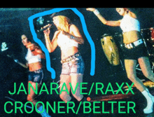 a picture of a band called janare / raxx crooner belter