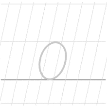 a circle is being drawn on a grid with a line going through it .