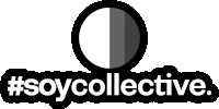 a black and white logo that says soy collective