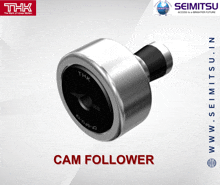 a picture of a cam follower with the website www.seimitsu.in at the bottom