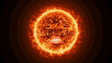 a burning sun with a woman 's face in it