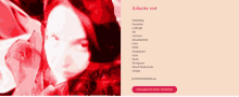 a red and white photo of a woman with the words arbeite mit