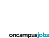 a blue and black logo for oncampus jobs