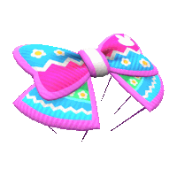 a colorful bow with flowers on it is flying through the air