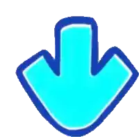 a blue arrow pointing down with a white outline