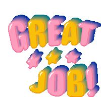 a sticker that says great job with stars