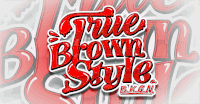 a logo that says true brown style b.k.g.n