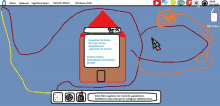 a computer screen with a drawing of a house and the words " denetim masasi "