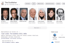 a google search for the godfather shows a list of actors