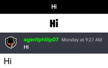 a screenshot of a message from agentphilip07