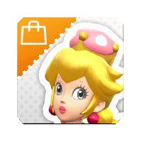 an app icon of princess peach with a pink crown on her head