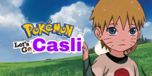 a poster for pokemon let 's casli with a boy in a field