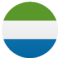 a green white and blue flag is in a circle