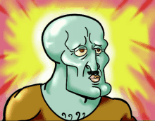 a cartoon drawing of squidward from spongebob with a mustache