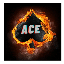 the ace of spades is on fire and smoke