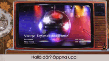 a disco ball is shown on a tv screen