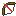 a pixel art illustration of a bow and arrow with a red arrow .