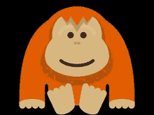 a cartoon orangutan with a smile on its face