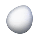 a white egg is sitting on a white background .