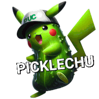 a picture of a picklechu with a hat on