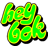 a green and yellow logo that says " hey look "