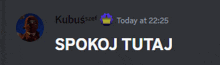 a screenshot of a message from a person called kubuszet