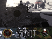 a poster that says " your country needs you " with a tank in the background