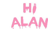 a logo that says hi alan with a face on it