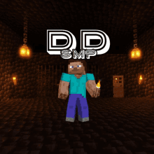 a picture of a minecraft character with the words dd smp on the bottom