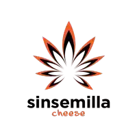 a logo for sinsemilla cheese with a marijuana leaf