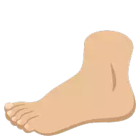 a cartoon drawing of a foot with a pointed toe