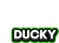 a black and green logo that says ducky on it